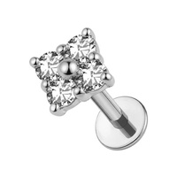 Titanium 7mm Round Pointed Star - Threadless 18G - 7mm Flatback Stud