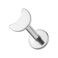 Titanium 3mm Moon - Threadless 18G - 7mm Flatback Stud