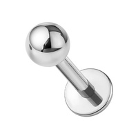 Titanium 2.5mm Ball - Threadless 18G - 7mm Flatback Stud