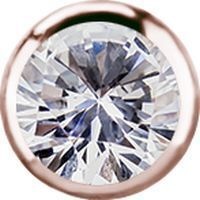 Rose Gold Titanium - Premium Zirconia - 4mm Threadless Attachment