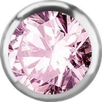 Titanium - Pink Premium Zirconia - 2.35mm Threadless Attachment