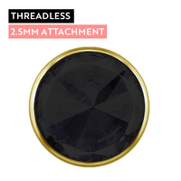Gold Titanium - Inverted Black Premium Zirconia - 2.5mm Threadless Attachment