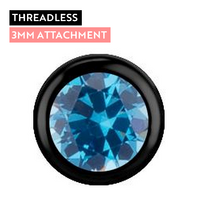 Black Titanium - Aqua Premium Zirconia - 3mm Threadless Attachment
