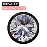Black Titanium - Premium Zirconia - 3mm Threadless Attachment