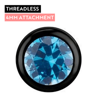 Black Titanium - Aqua Premium Zirconia - 4mm Threadless Attachment