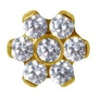 Gold Titanium - Flower - 4mm Threadless Attachment