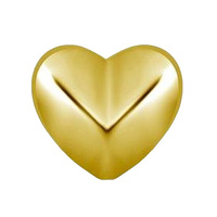 Gold Steel - Faceted Heart - 4mm Threadless Attachment