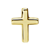 Gold Steel - Cross - 6mm Threadless Attachment