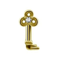 Gold Steel - Key Premium Zirconia - 7mm Threadless Attachment
