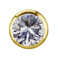 Gold Titanium - Cubic Zirconia - 2.2mm Threadless Attachment