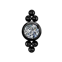 Black Titanium - Premium Zirconia Ball Triangle Cluster - 3mm Threadless Attachment