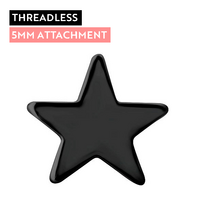 Black Titanium - Star - 5mm Threadless Attachment