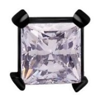 Black Titanium - Premium Zirconia Square - 4mm Threadless Attachment