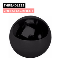 Black Titanium - Ball - 2mm Threadless Attachment