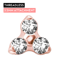 Rose Gold Titanium  - Premium Zirconia - Trinity - 3.5mm Threadless Attachment