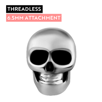 Surgical Steel - Skull - 6.5mm Threadless Attachment