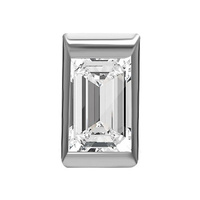 Surgical Steel - Premium Zirconia - Baguette - 4mm Threadless Attachment