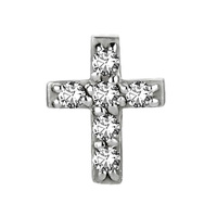 Surgical Steel - Premium Zirconia - Cross - 5mm Threadless Attachment