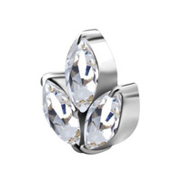 Surgical Steel - Premium Zirconia - Marquise Cluster Threadless Attachment