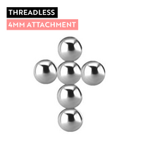 Titanium - Cross Cluster - 4mm Threadless Attachment