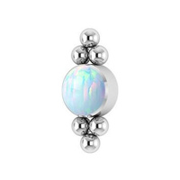 Titanium - Lab Created White Opal - 5mm Threadless Attachment