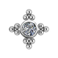 Titanium - Premium Zirconia - Ball Cross Cluster - 5mm Threadless Attachment