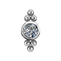 Titanium - Premium Zirconia - Ball Triangle Cluster - 5mm Threadless Attachment