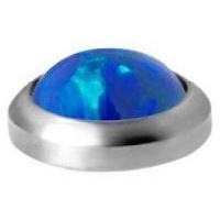 Titanium - Lab Created Sapphire Black Opal - 3mm Threadless Attachment