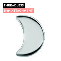 Titanium - Moon - 5mm - Threadless Attachment