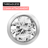 Titanium - Premium Zirconia Cubic Disc - 2.5mm Threadless Attachment