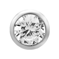 Titanium - Premium Zirconia Cubic Disc - 3mm Threadless Attachment