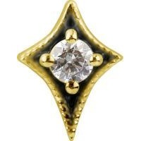 18k Gold - Premium Zirconia Diamond Star - 6.5mm Threadless Attachment