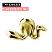 18K Gold - Snake - 5mm Threadless Attachment