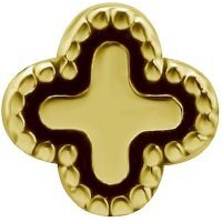 18K Gold - Plain Clover - 4mm Threadless Attachment