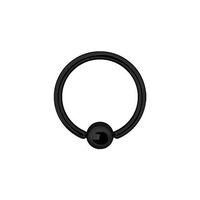 Black Steel Hinged Ring with Ball