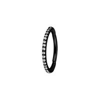 Black Steel Conch Ring - Premium Zirconia
