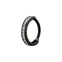 Black Steel Conch Ring - Cubic Zirconia