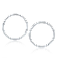 Sterling Silver Sleepers Plain 20 Gauge - 8mm