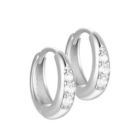 Surgical Steel Hoop Earrings - Cubic Zirconia