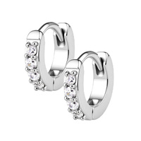 Surgical Steel Huggies Hoop Earrings - Cubic Zirconia 20 Gauge - 5mm