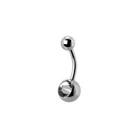 Surgical Steel Single Jewelled Mini Belly Ring - Crystal 14 Gauge - 10mm