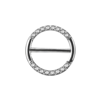 Surgical Steel Nipple Ring - Premium Zirconia