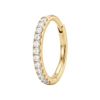 Gold Titanium Hinged Ring - Cubic Zirconia Seamless Cluster - 18G - 8mm