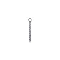 Nickel Free Cobalt Chrome Bar Jewellery Charm - 10 Stones Premium Zirconia