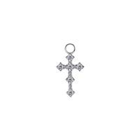 Nickel Free Cobalt Chrome Jewellery Charm - Cross Premium Zirconia 