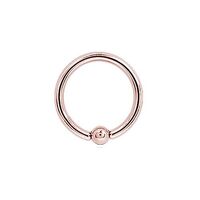 Rose Gold Steel Hinged Ring with Ball
