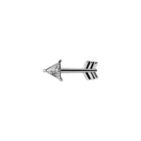 Surgical Steel Attachment for (Type S) Internal Thread Labret - Arrow Cubic Zirconia - 12mm