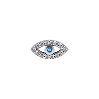 Surgical Steel Attachment for (Type S) Internal Thread Labret - Evil Eye Cubic Zirconia - 10mm