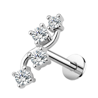 Titanium - Swirl Cluster - Cubic Zirconia - Threadless Labret