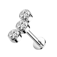 Titanium - Trio Cluster - Cubic Zirconia - Threadless Labret